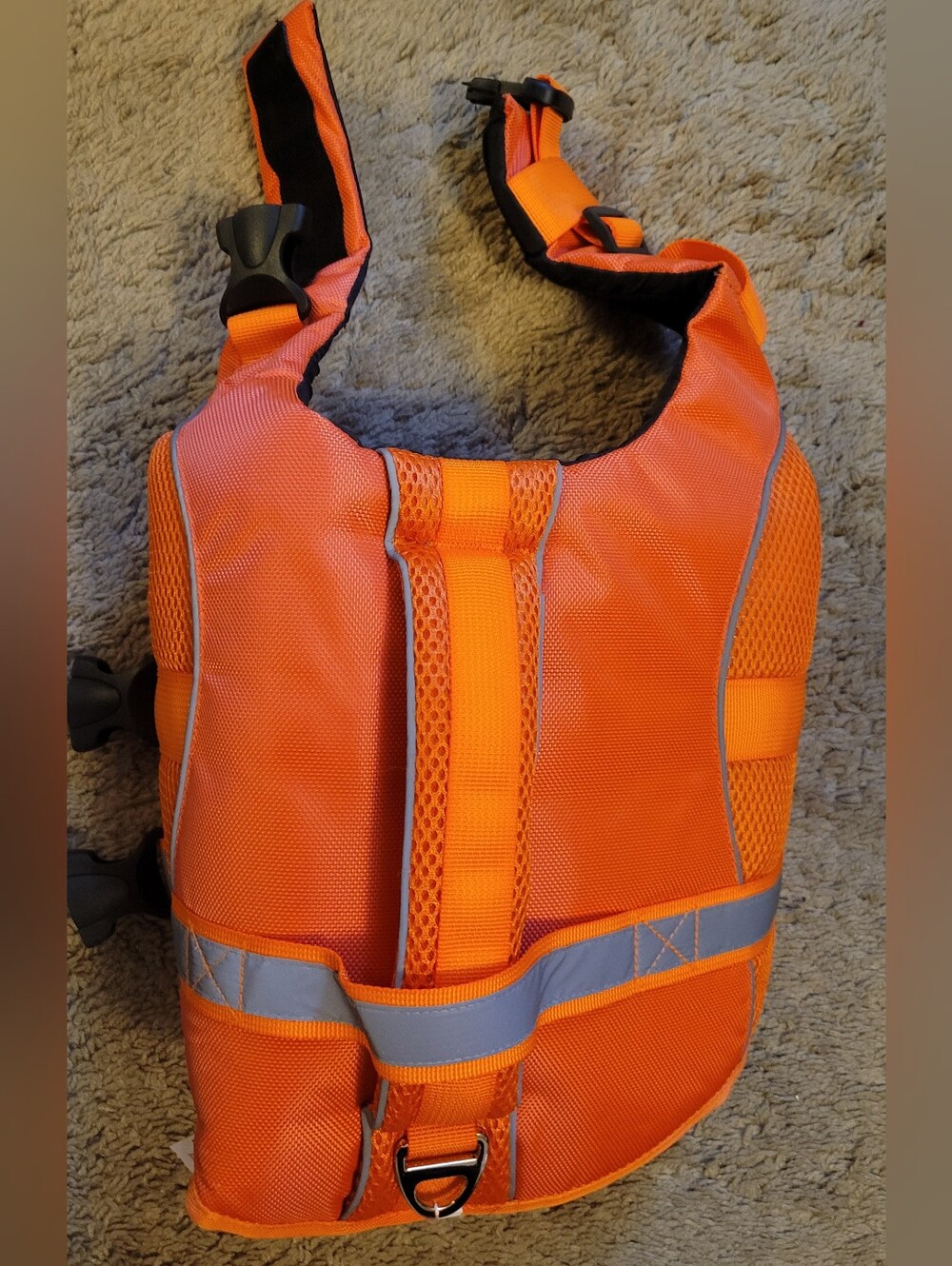 High-Visibility Orange Pet Life Vest With Handle